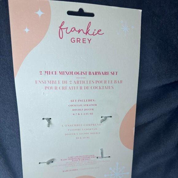 Frankie Grey Candy Cane Mixologist Barware Set – Cocktail Strainer & Dble Jigger - Picture 2 of 2